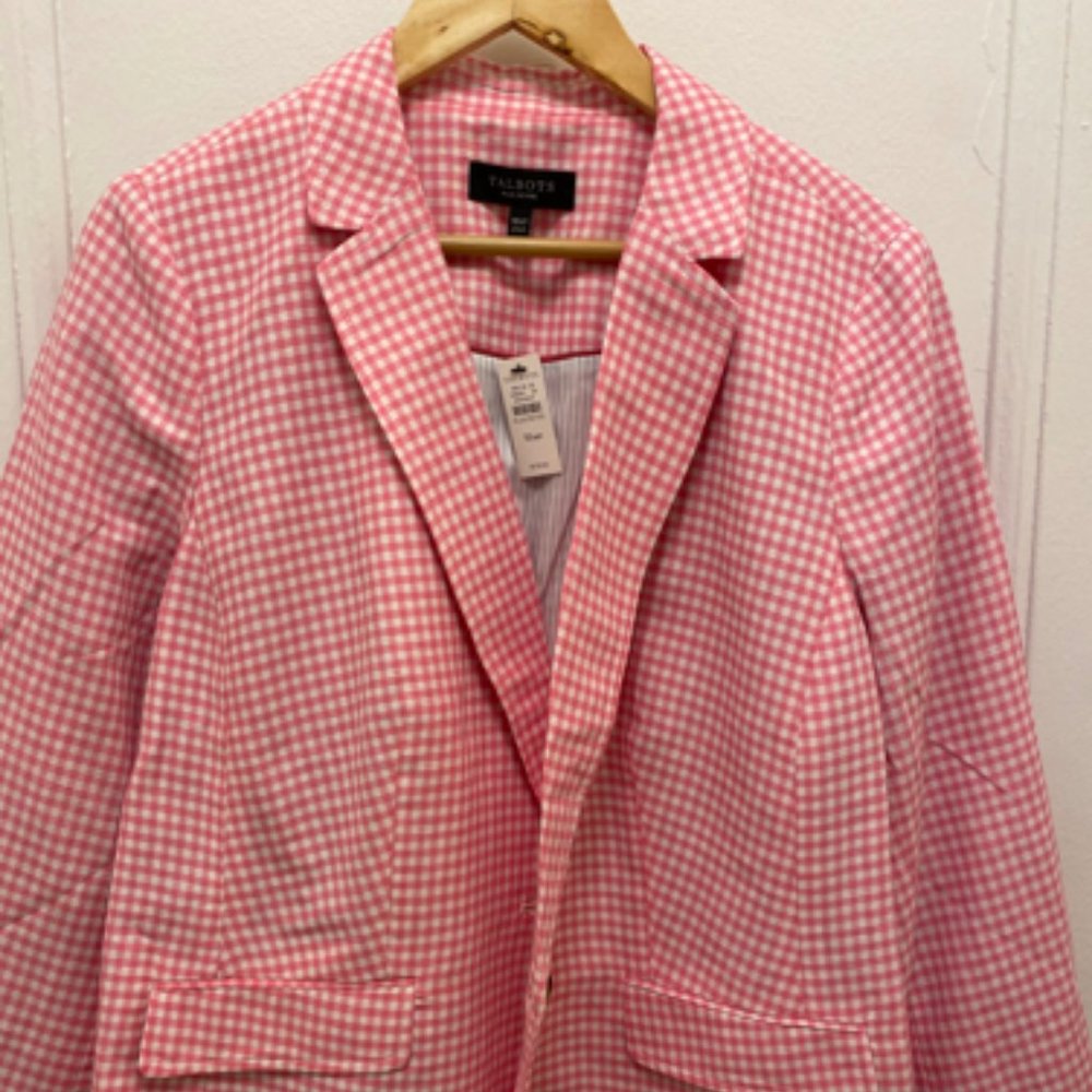 Pink and white Gingham blazer